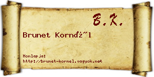 Brunet Kornél névjegykártya