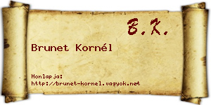 Brunet Kornél névjegykártya